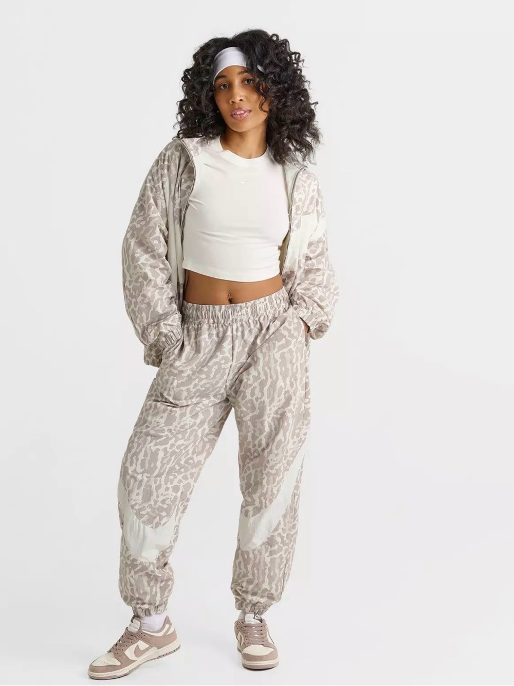 Nike Women's Taupe Cheetah Print Joggers
